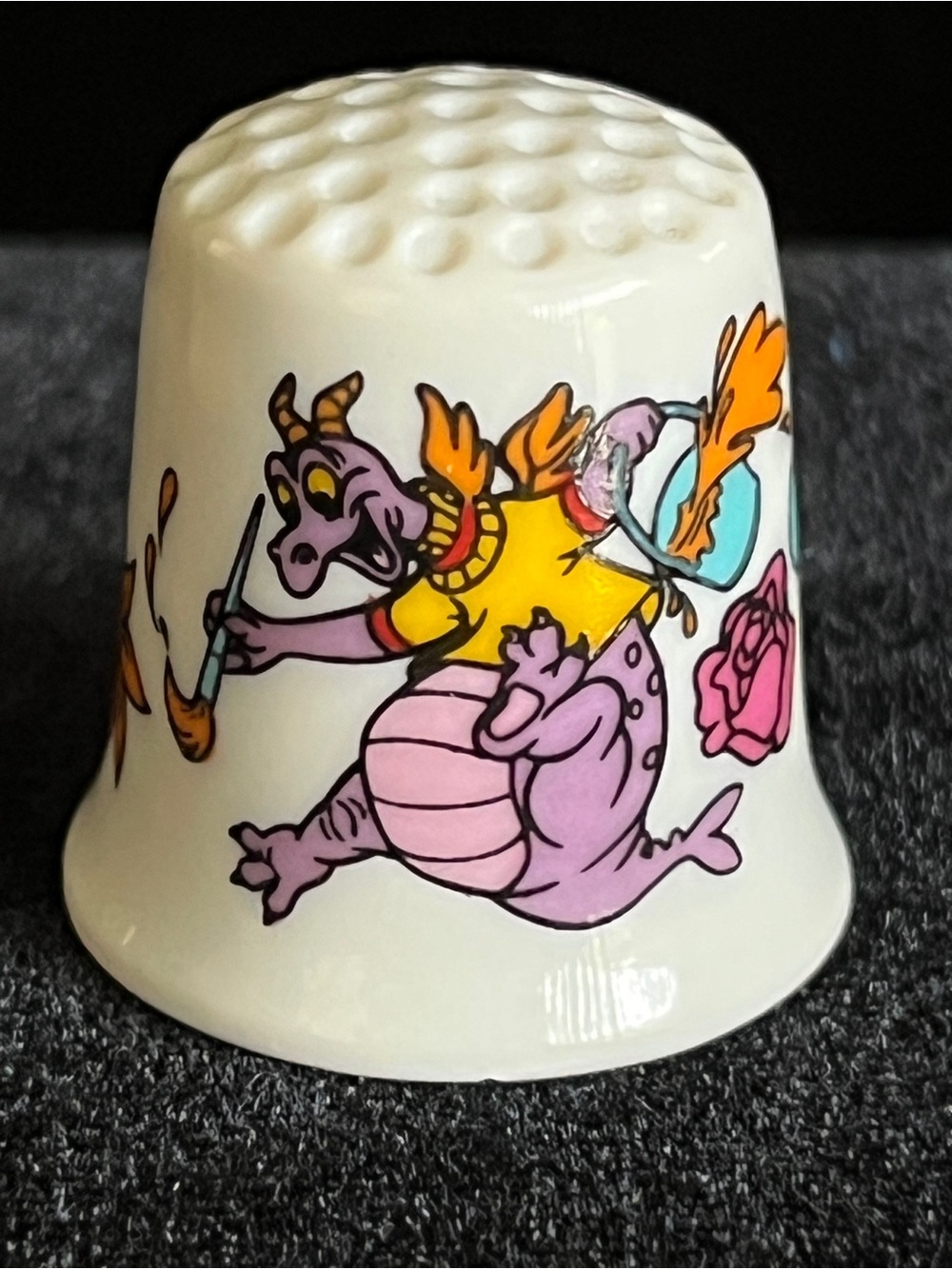 Vintage Thimble Epcot Center Walt Disney Prods 1982 Figment Dragon Japan